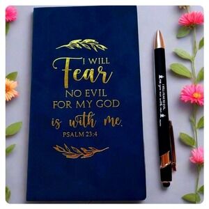 Inspirational Journal & Pen Set Bible Verse Psalm 23:4 Religious Gift